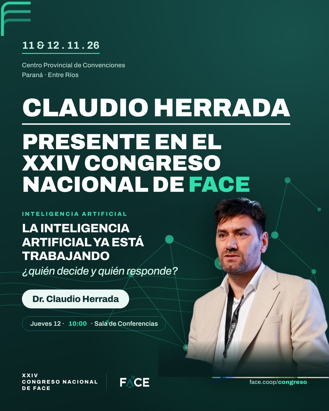Dr. Claudio Herrada, orador del XXIV Congreso Nacional de FACE